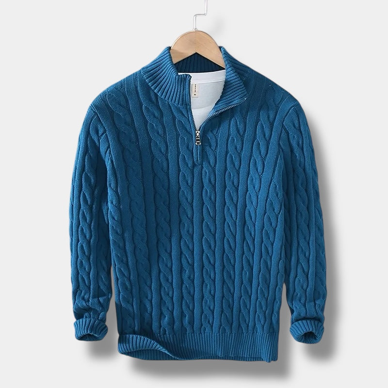 Mænds Mock Neck Sweater Jacquard Stil 10
