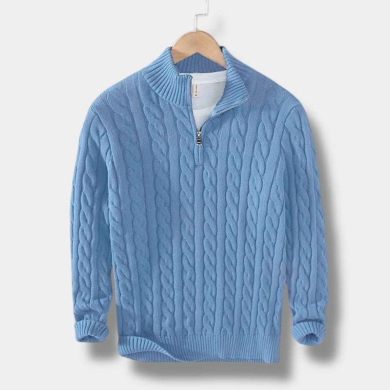 Mænds Mock Neck Sweater Jacquard Stil 9