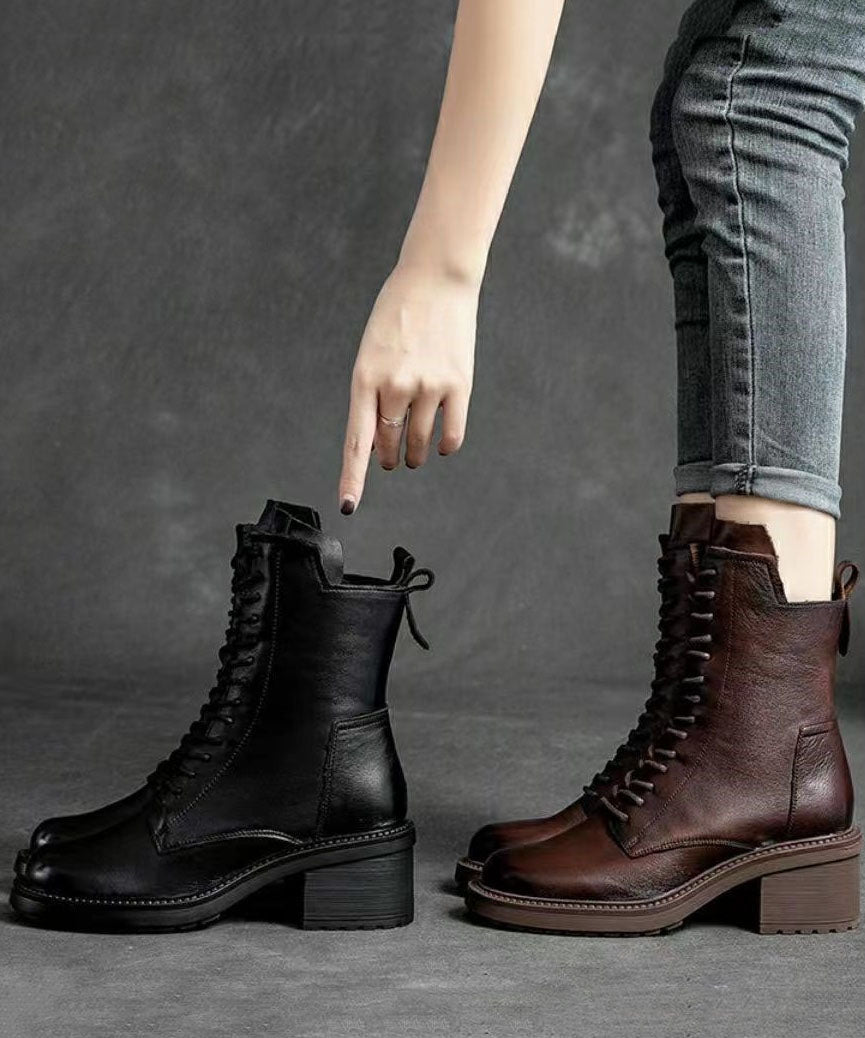 Mænds Motorcykelstøvler med Snørelås 4