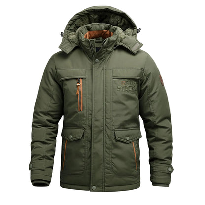 Mænds Parka med Hætte og Cargo Lommer 0