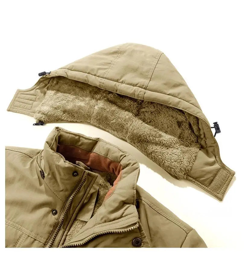 Mænds Parka med Hætte og Cargo Lommer 8