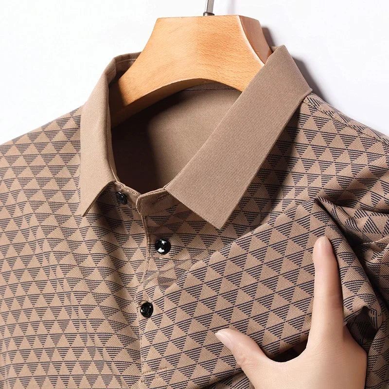 Mænds Polo Shirt Med Slående Design 7