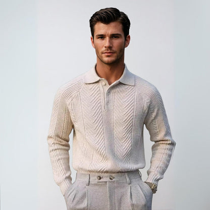 Mænds Poloshirt Klassisk Stil Ribbenstruktur 4