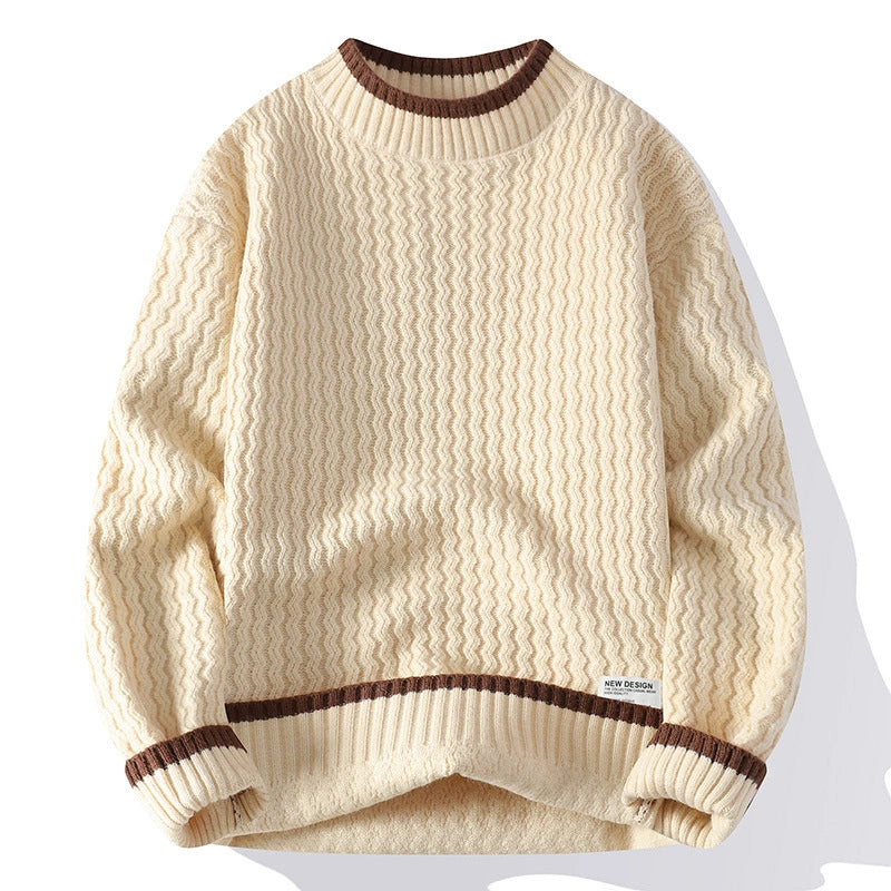 Mænds Pullover Sweater med Stribet Design 1