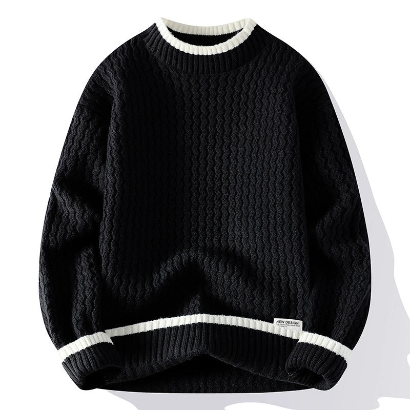 Mænds Pullover Sweater med Stribet Design 2