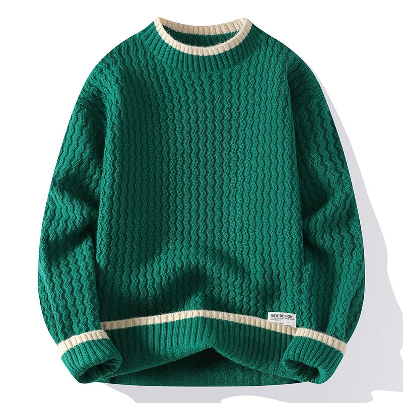 Mænds Pullover Sweater med Stribet Design 4