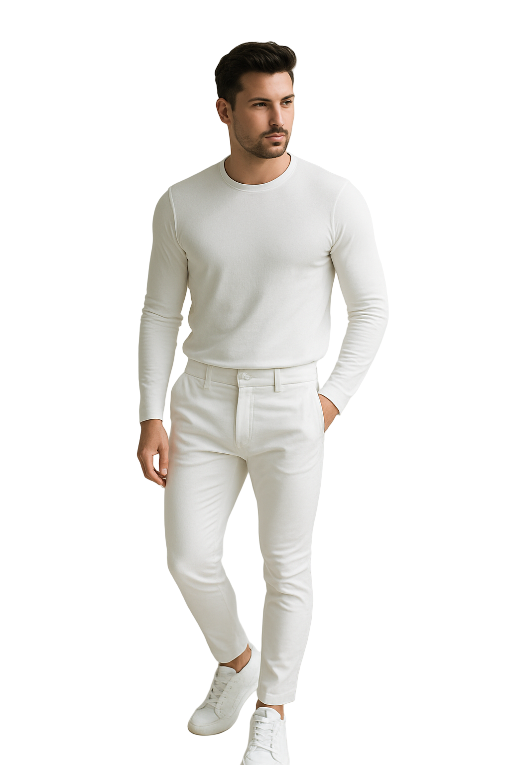 Mænds Slim Fit Denim Bukser Strækbart Materiale med Lommer 0