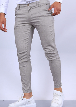 Mænds Slim Fit Denim Bukser Strækbart Materiale med Lommer 4