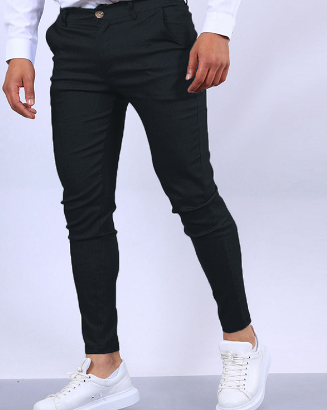 Mænds Slim Fit Denim Bukser Strækbart Materiale med Lommer 5