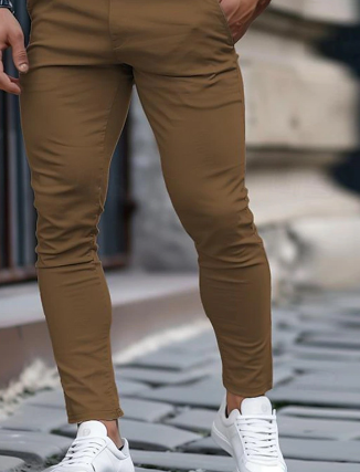 Mænds Slim Fit Denim Bukser Strækbart Materiale med Lommer 7