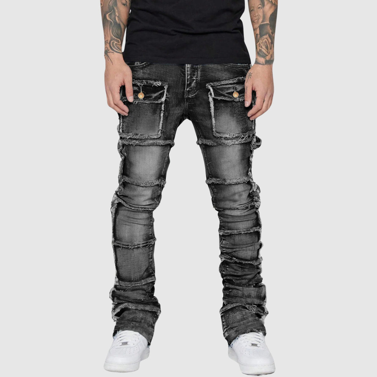 Mænds Slim Fit Jeans med Distressed Finish 1