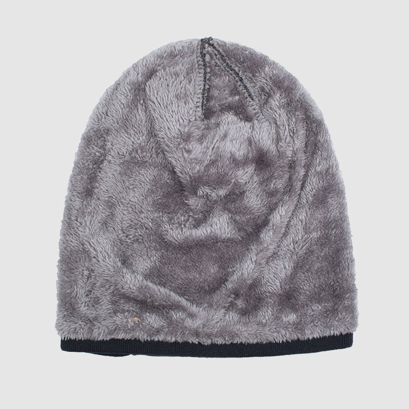 Mænds Slouch Beanie med Fleeceforing og Tekstureret Strikdesign 5