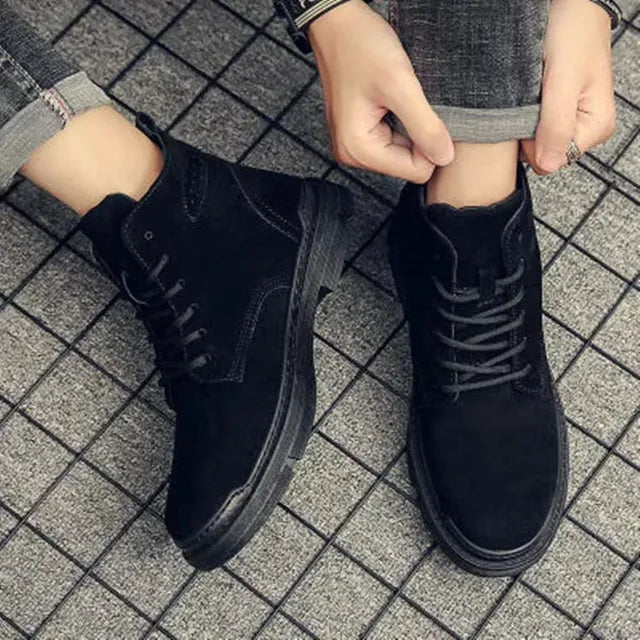 Mænds Snørestøvler i Klassisk Suede Stil 1