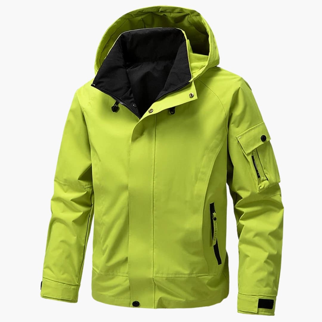 Mænds Softshell Jakke med Hætte og Praktiske Lommer 0