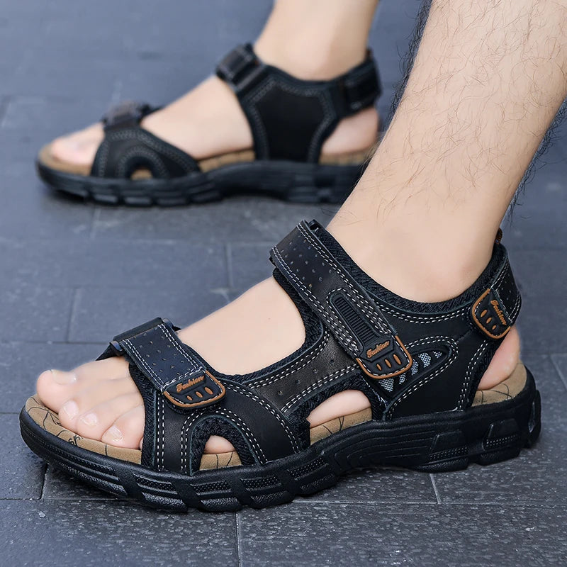 Mænds Sommer Sandaler i Læder 6