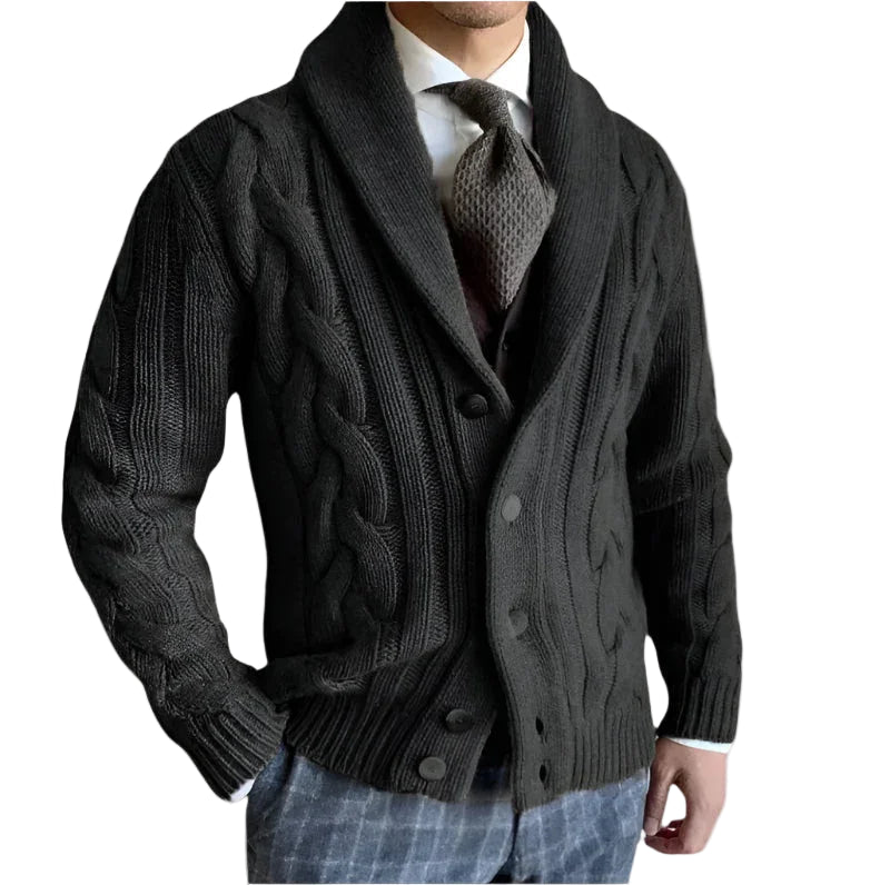 Mænds Strikket Cardigan i Stilfuld Design 0
