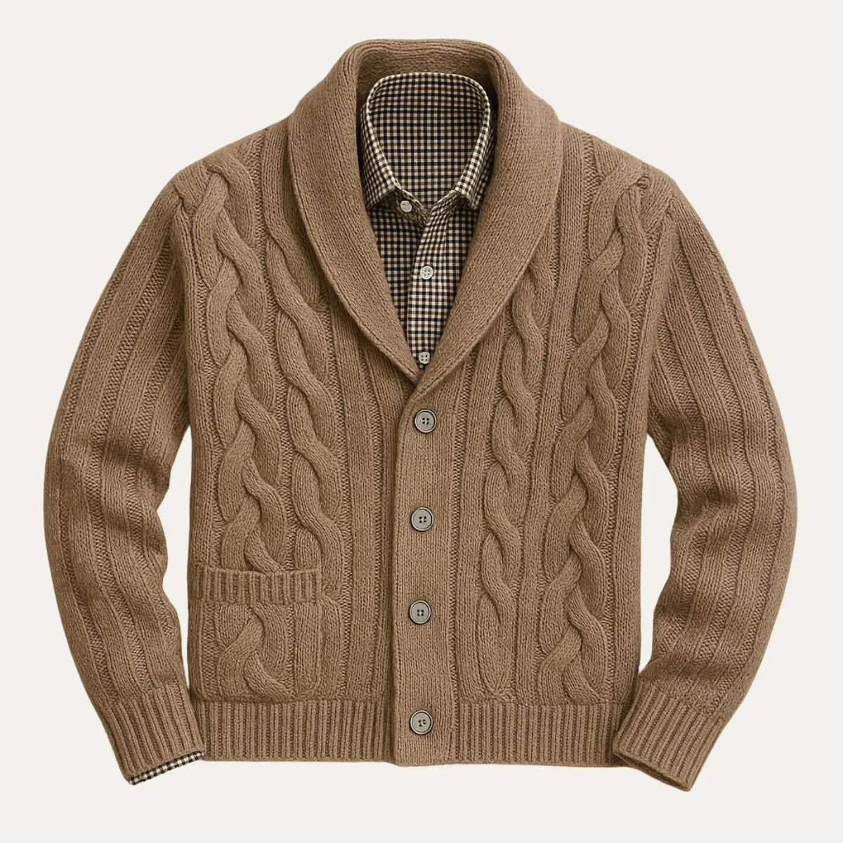 Mænds Strikket Cardigan i Stilfuld Design 2