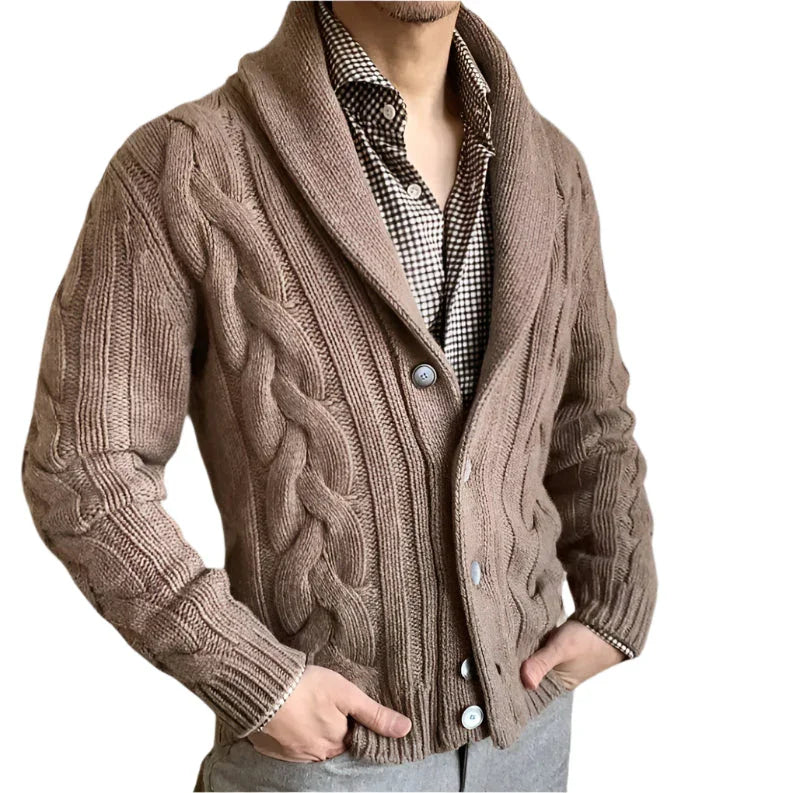 Mænds Strikket Cardigan i Stilfuld Design 7
