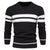 Mænds Strikket Sweater Rund Hals Dobbeltstribede Detaljer 2