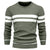 Mænds Strikket Sweater Rund Hals Dobbeltstribede Detaljer 3