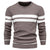 Mænds Strikket Sweater Rund Hals Dobbeltstribede Detaljer 4