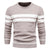 Mænds Strikket Sweater Rund Hals Dobbeltstribede Detaljer 5