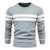Mænds Strikket Sweater Rund Hals Dobbeltstribede Detaljer 6