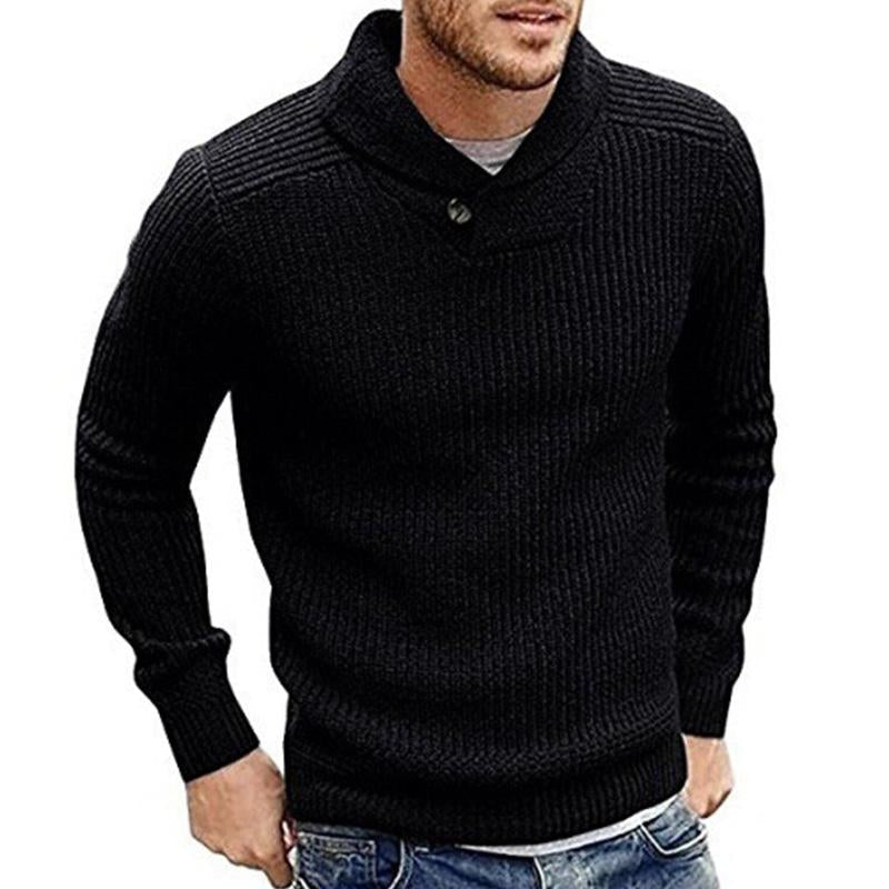 Mænds Strikket Sweater Rund Hals Moderne Stil 2