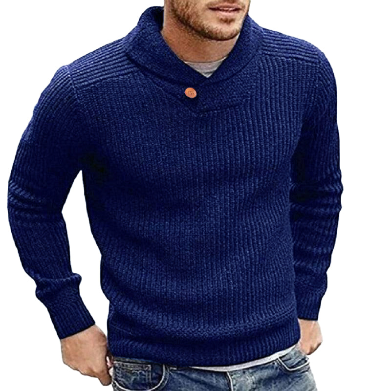 Mænds Strikket Sweater Rund Hals Moderne Stil 4