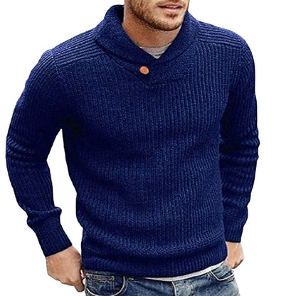 Mænds Strikket Sweater Rund Hals Moderne Stil 4