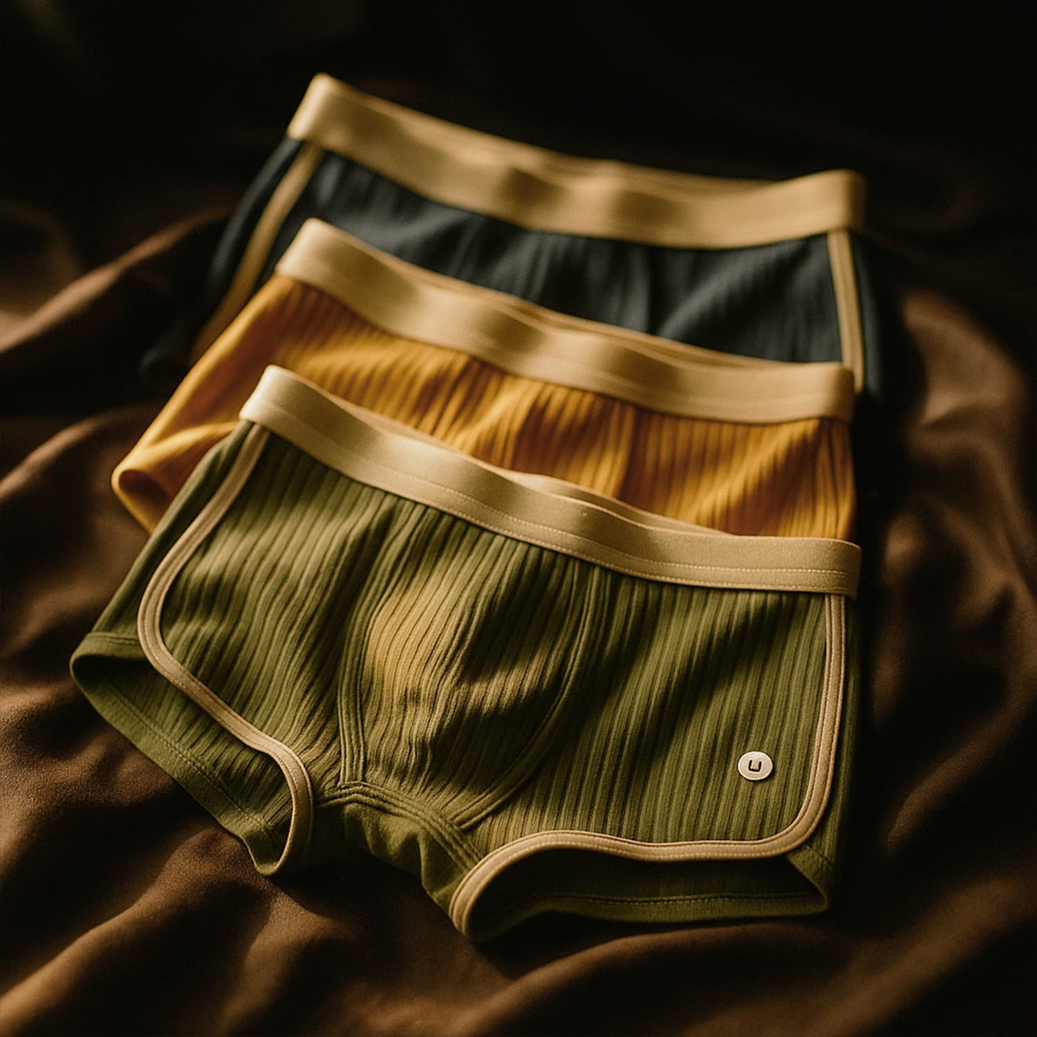 Mænds Tredelt Boxer Trusse Sæt Med Ribbet Design 1