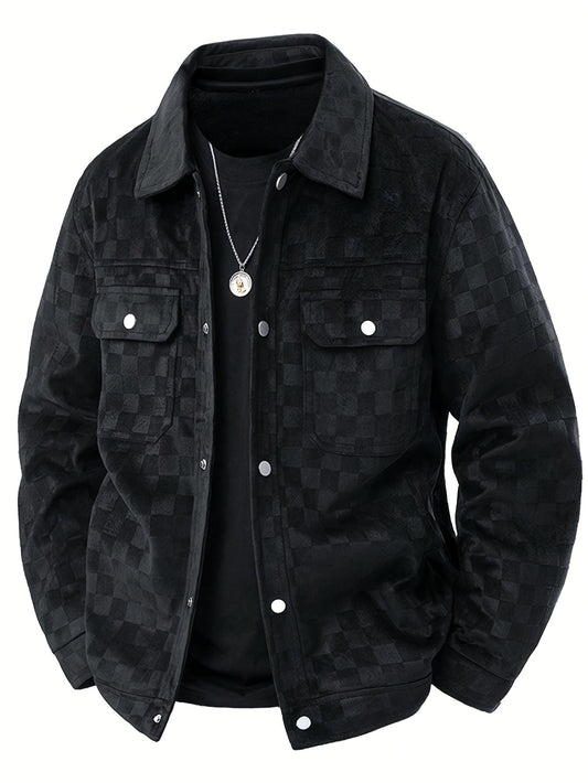Mænds Truckerjakke Ternet Design Casual 0