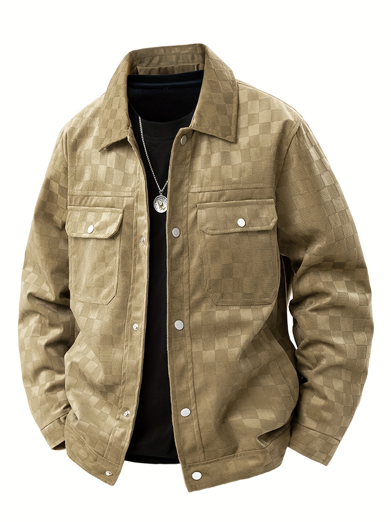 Mænds Truckerjakke Ternet Design Casual 5