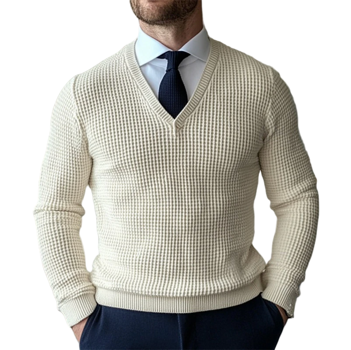 Mænds V-hals Sweater Casual Stil 0