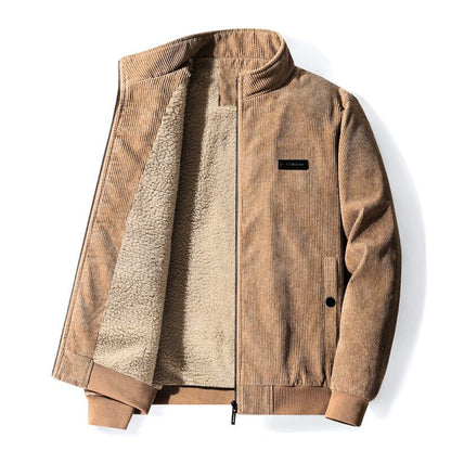 Mænds Vinterjakke Retro Stil Med Blød Fodring 4