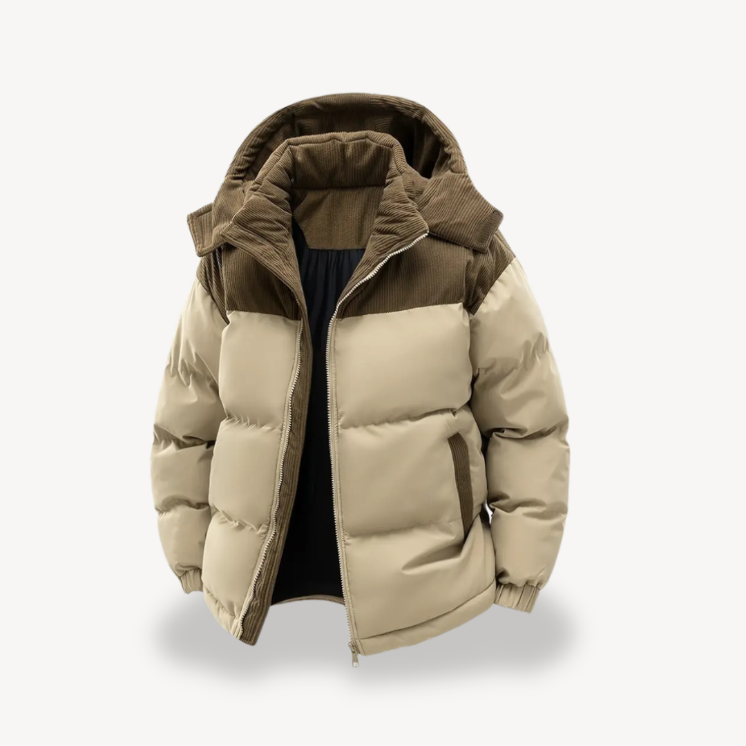 Mænds Vinterjakke med Snorhætte Moderne Stil 2