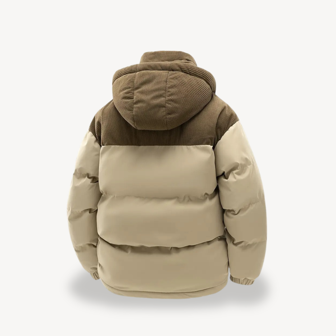 Mænds Vinterjakke med Snorhætte Moderne Stil 6