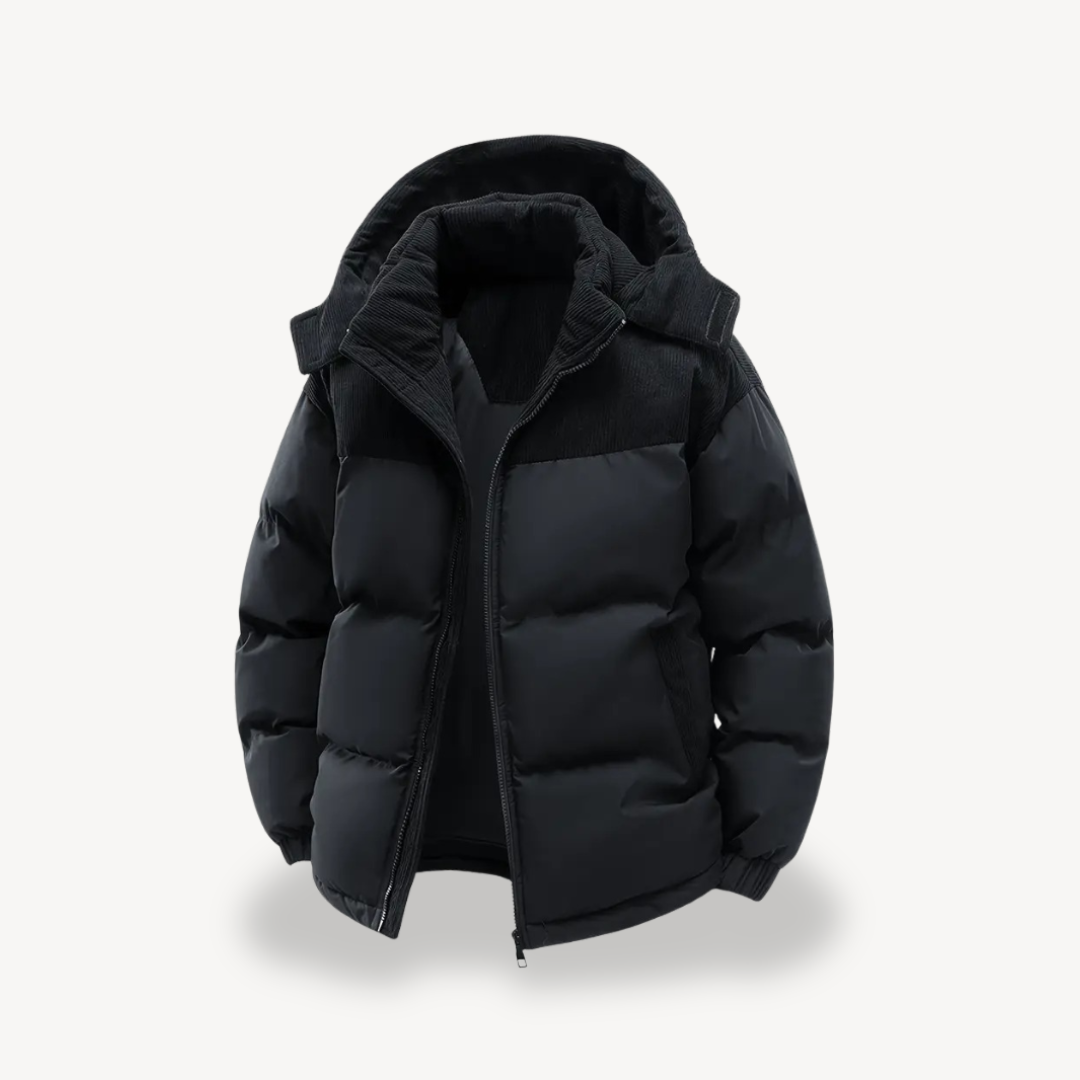 Mænds Vinterjakke med Snorhætte Moderne Stil 9