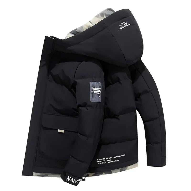 Mænds Vinterparka med Polstret Inderfor Moderne Design 0