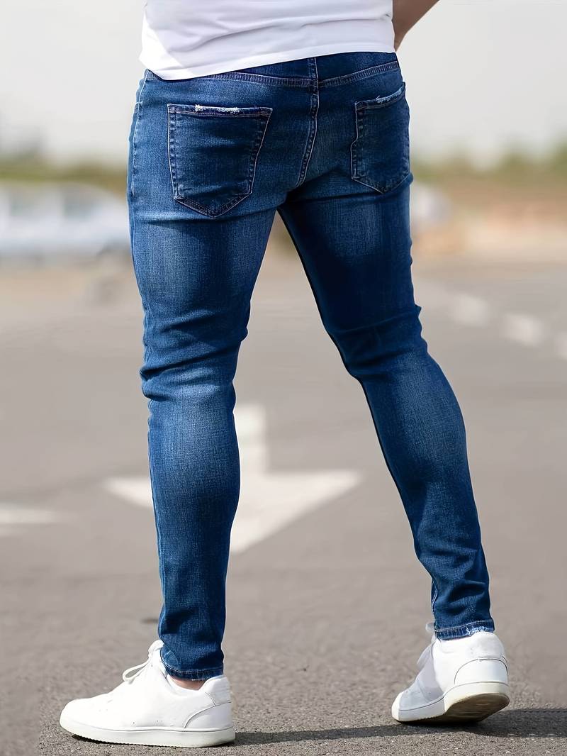 Mænds Gescheurde Jeans Casual Denim-2