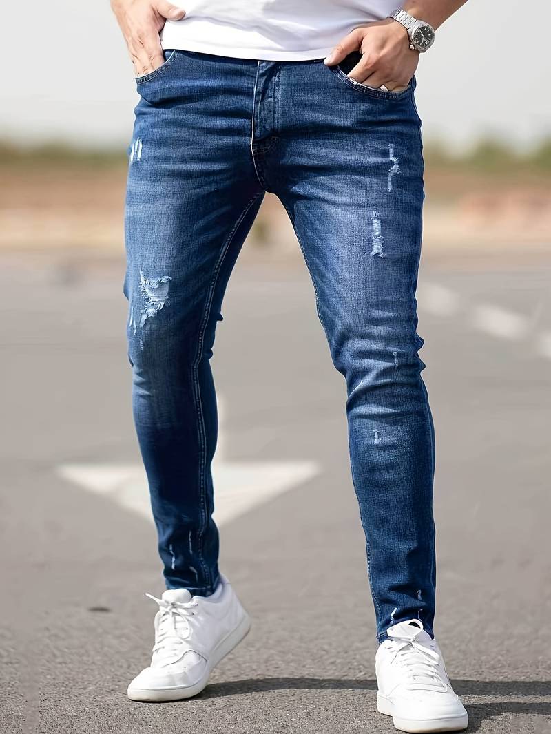 Mænds Gescheurde Jeans Casual Denim-3