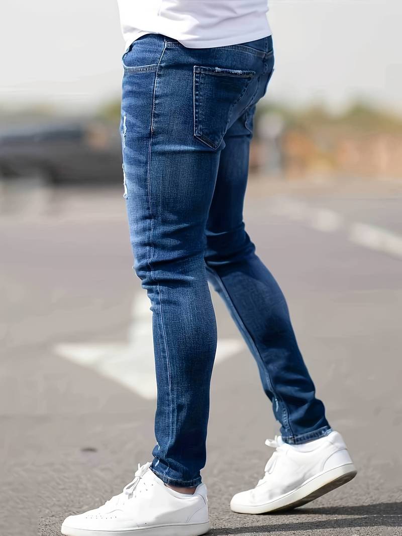 Mænds Gescheurde Jeans Casual Denim-4