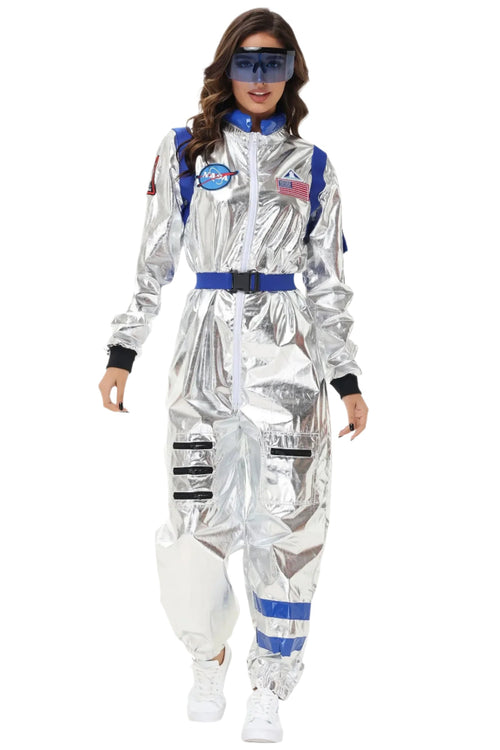Mandens Astronaut Kostume i Sølv til Halloween 0