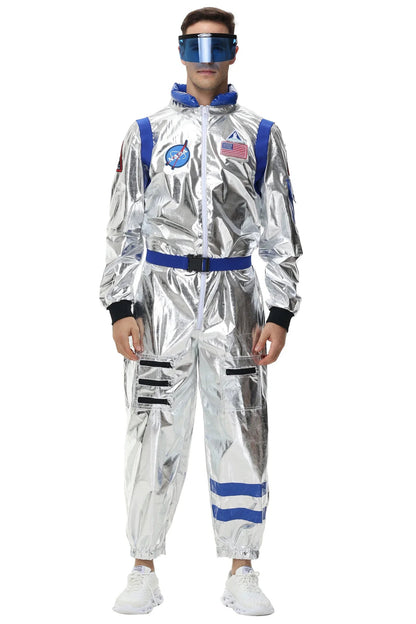 Mandens Astronaut Kostume i Sølv til Halloween 2