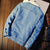 Herre Frakke Denimfleece Klassisk Varm Jakke
