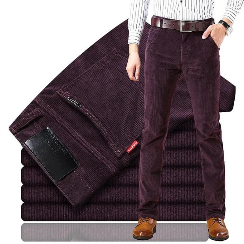 Herrebukser Corduroy Klassisk Stil