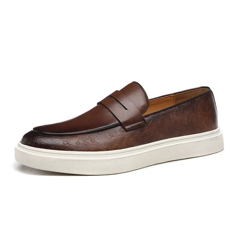 Herre Sko Loafers Munkebinding Snake Læder 6