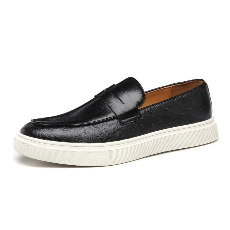 Herre Sko Loafers Munkebinding Snake Læder 3