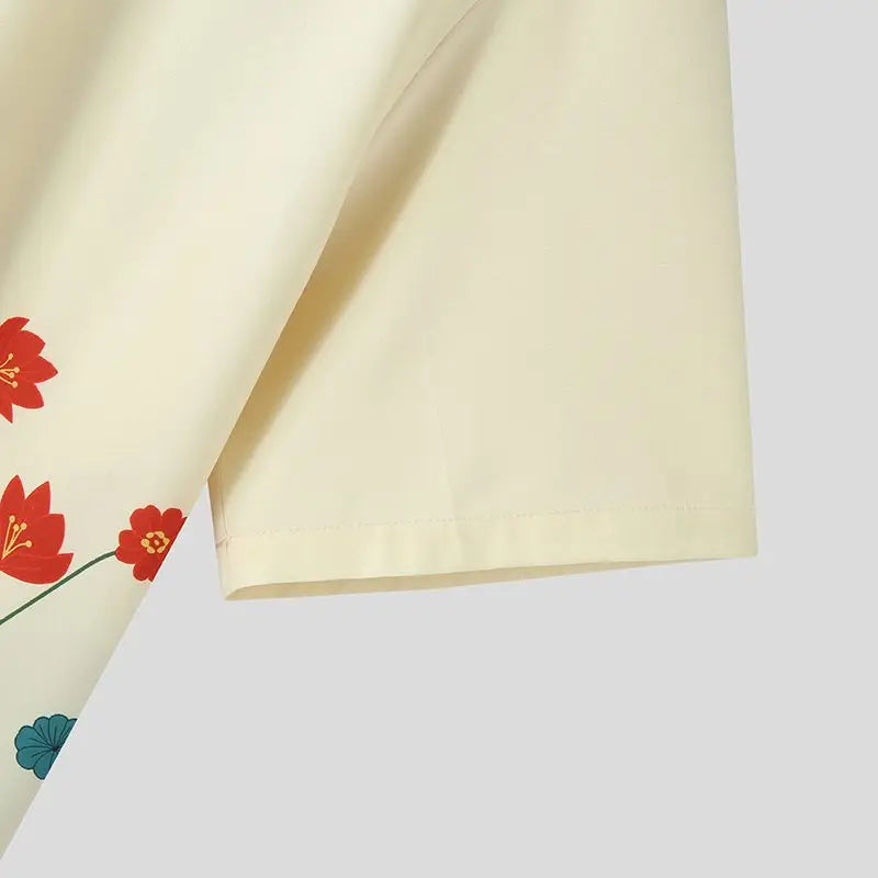 Men's Button Up Shirt Floral Design 6