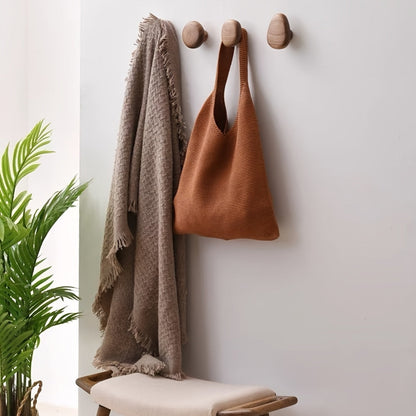 Minimalistisk Trævægkrogsæt med Småstensdesign 2